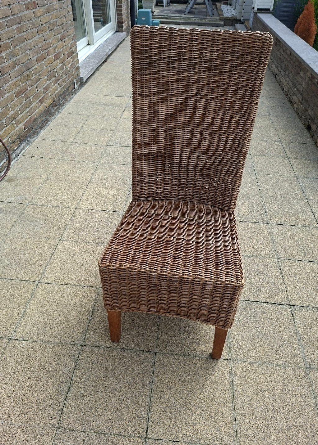 6 rotan stoelen in perfecte staat, Tuin en Terras, Ophalen, Zo goed als nieuw, Rotan