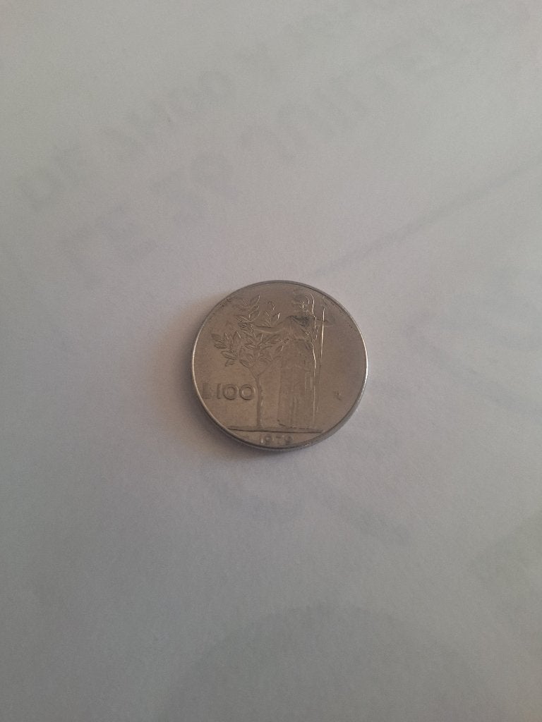 Pièce  100 lires italiennes de 1979., Enlèvement, Autres matériaux
