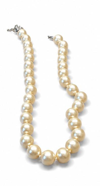 Parelketting, Ophalen of Verzenden, Zo goed als nieuw, Beige, Overige materialen