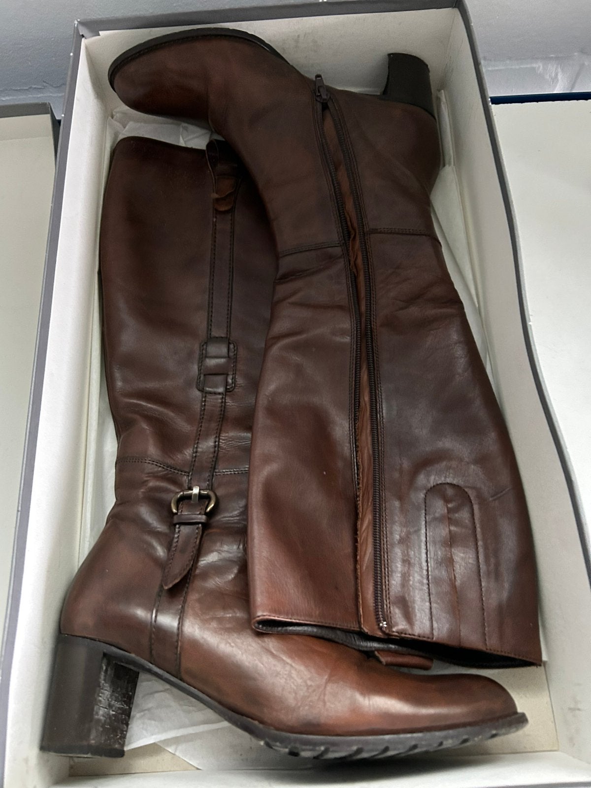 Bottes en cuir marron pour femme, Nic Dean, taille 39, Vêtements | Femmes, Enlèvement ou Envoi, Comme neuf, Brun, Bottes hautes