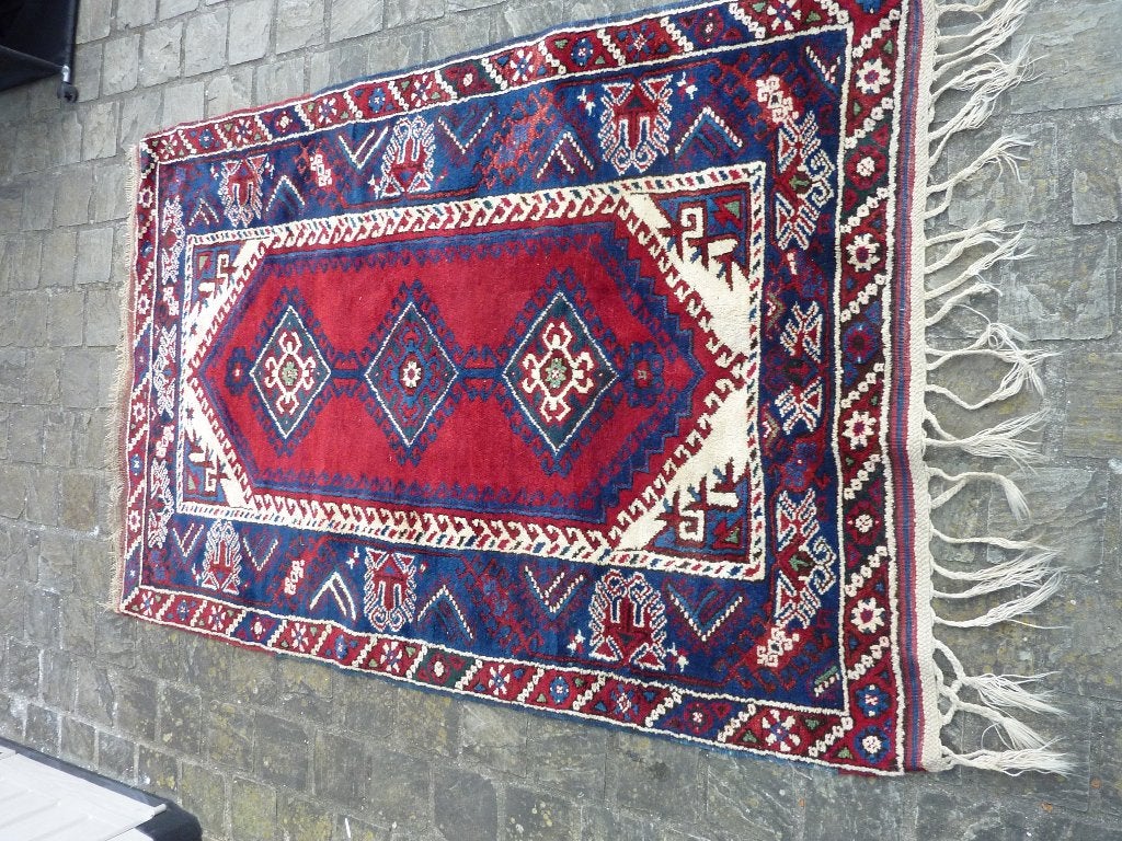 Handgeknoopt wollen tapijt uit Turkije vintage Perzisch wol, Ophalen