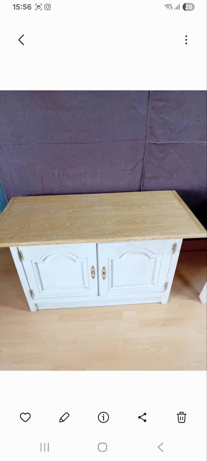 Houten tv-meubel, beukenhout., Huis en Inrichting, Kasten | Dressoirs, Ophalen