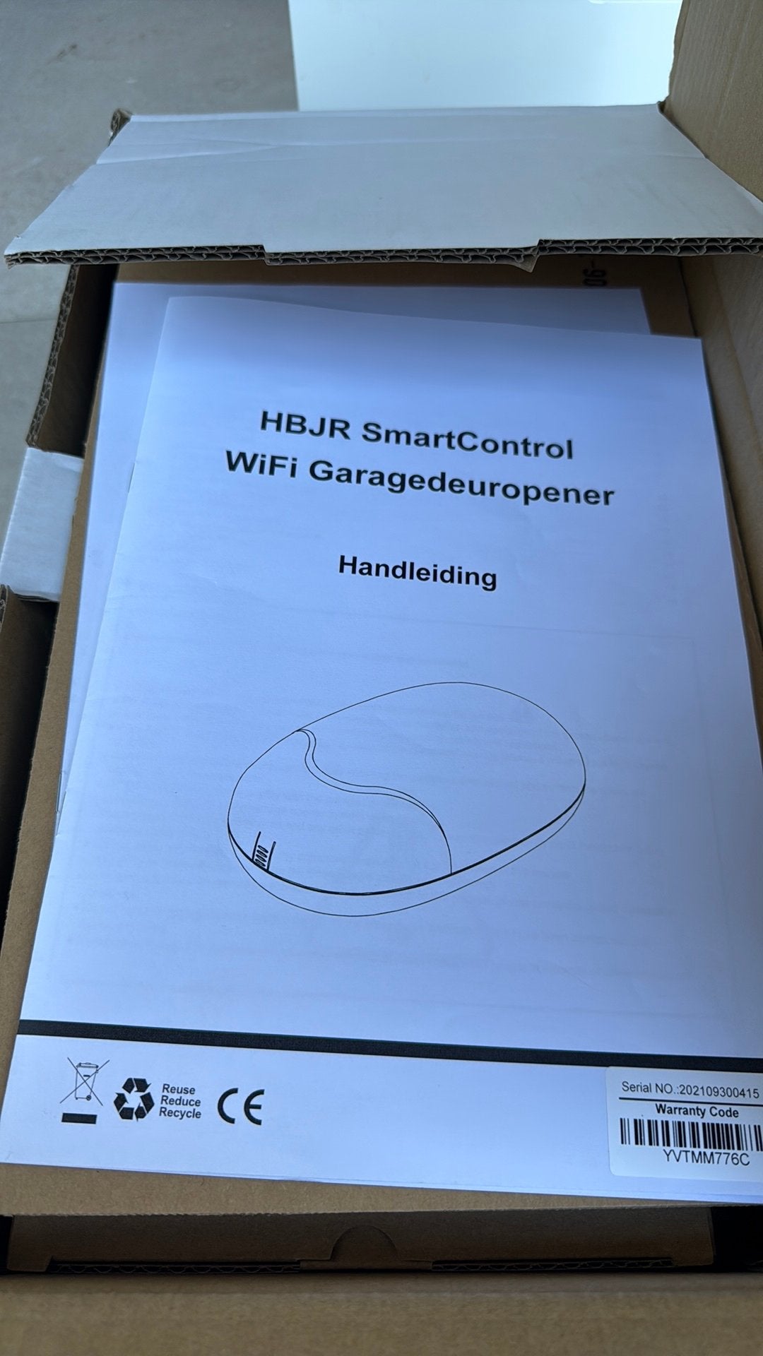 HBJR SmartControl WiFi garagedeuropener, met 3,30 m rails, Ophalen of Verzenden, Nieuw