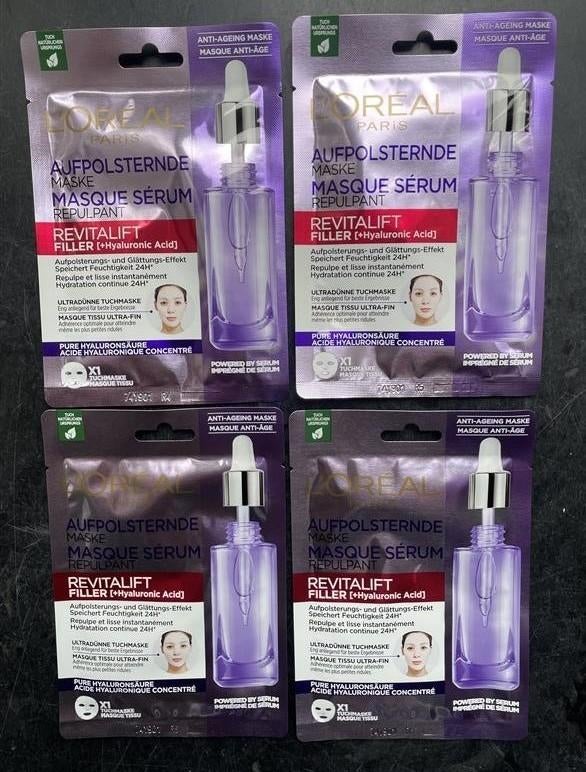 4 pièces - Masque Revitalift L'Oréal, Enlèvement ou Envoi, Neuf, Tout le visage, Soins