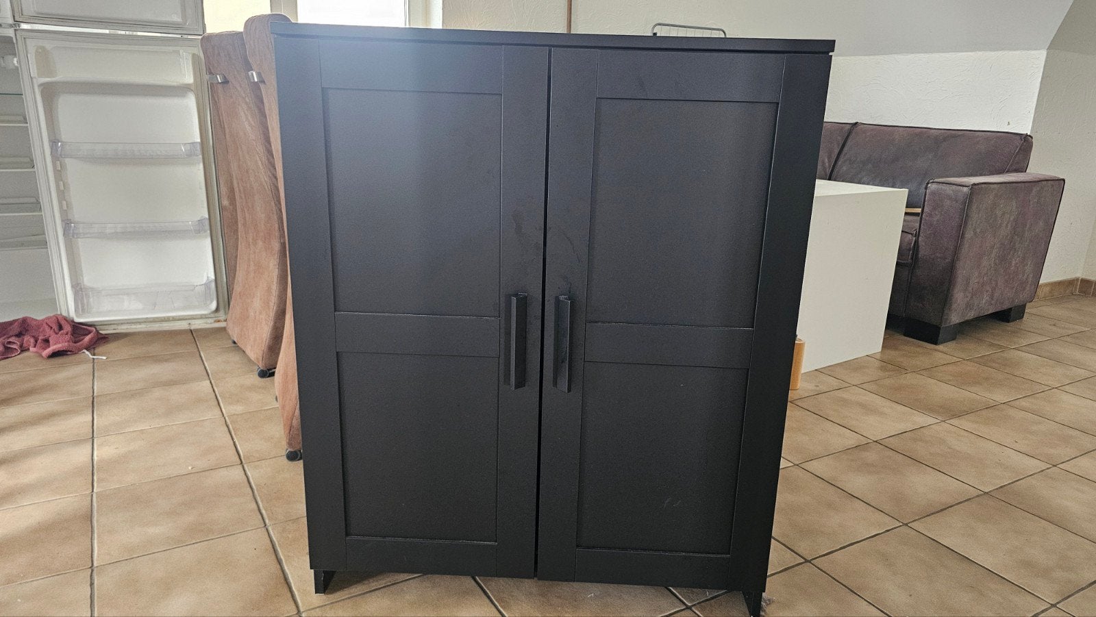 2 kastjes 95 cm hoog en 78 cm zwart, Ophalen, Meerdere deuren, 50 tot 100 cm, Zo goed als nieuw