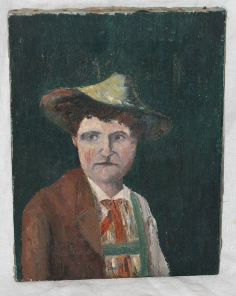 Oude schilderij Olie op doek Niet gesigneerd, Antiek en Kunst, Ophalen of Verzenden, Gesigneerd, Olieverf, Doek