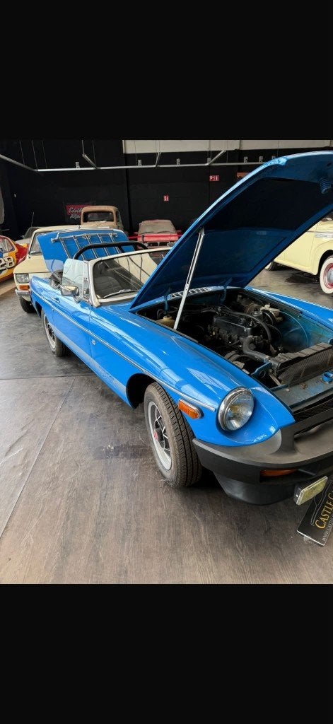 Oltimer mg cabrio, Auto's, Zwart, Cabriolet, Blauw, Leder