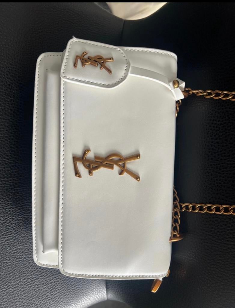 Witte ysl tas, Handtassen en Accessoires, Ringen, Verzenden, Zo goed als nieuw