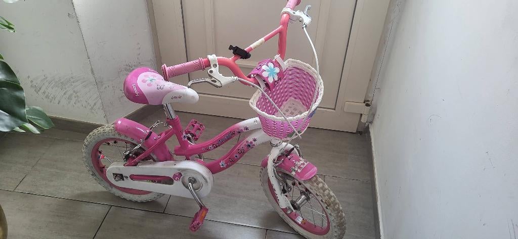 Meisje fiets, Fietsen en Brommers, Ophalen, Zo goed als nieuw, Minder dan 16 inch, Zijwieltjes