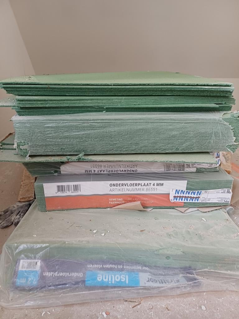 Ondervloer platen 4mm en 7 mm dikte. Prijs o.t.k., Doe-het-zelf en Bouw, Ophalen