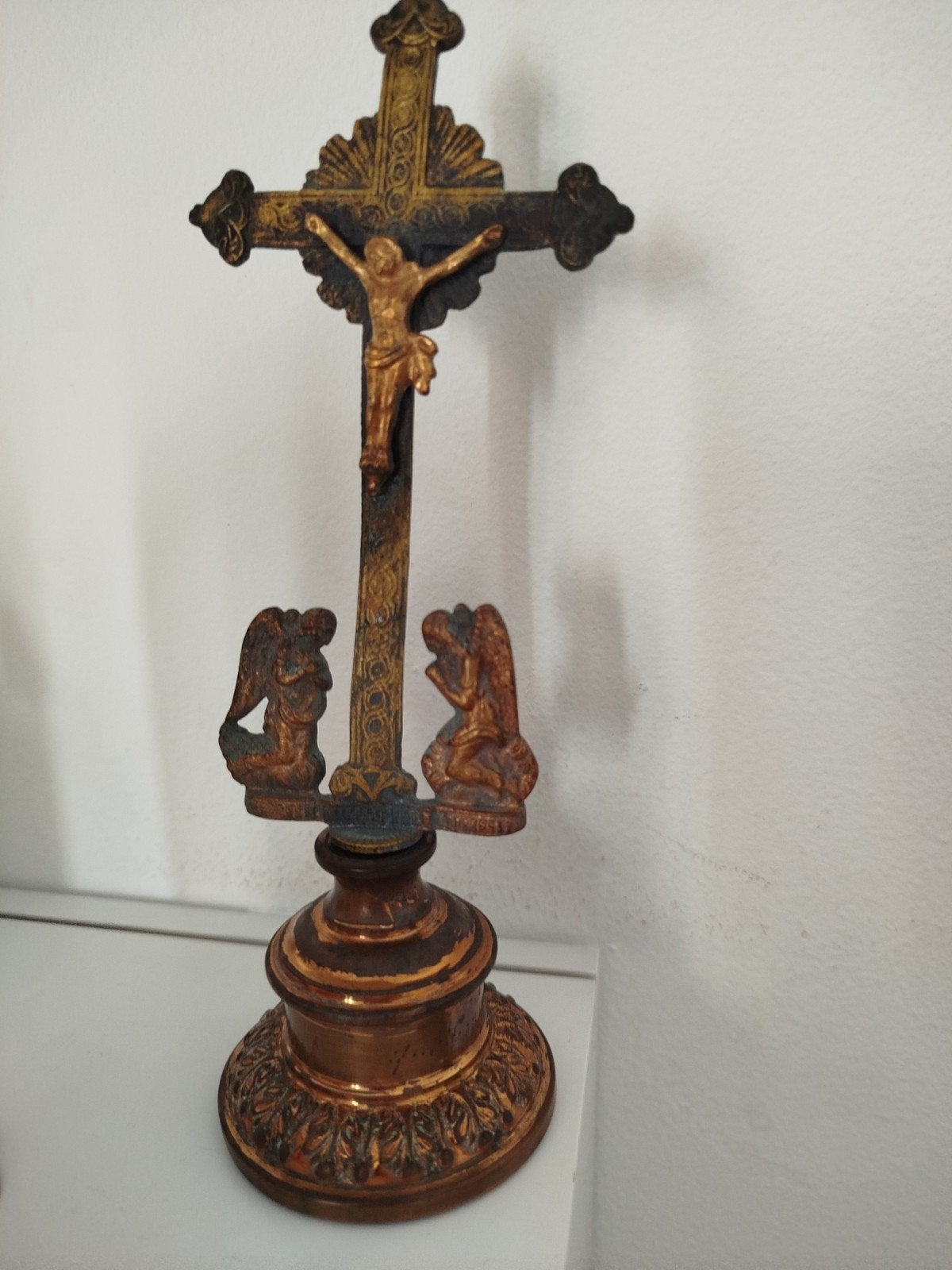 Crucifix d'autel, calvaire ancien 1890/1930., Antiquités & Art, Enlèvement ou Envoi