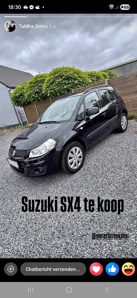 Suzuki sx4 hatchback zwart, Auto's, Suzuki, Particulier, SX4, Benzine, Euro 5, Overige carrosserie, 5 deurs, Handgeschakeld, Zwart