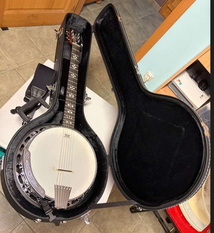 Harley Benton BJ-65Pro 6 String Banjo + case, Enlèvement ou Envoi, Comme neuf, Banjo