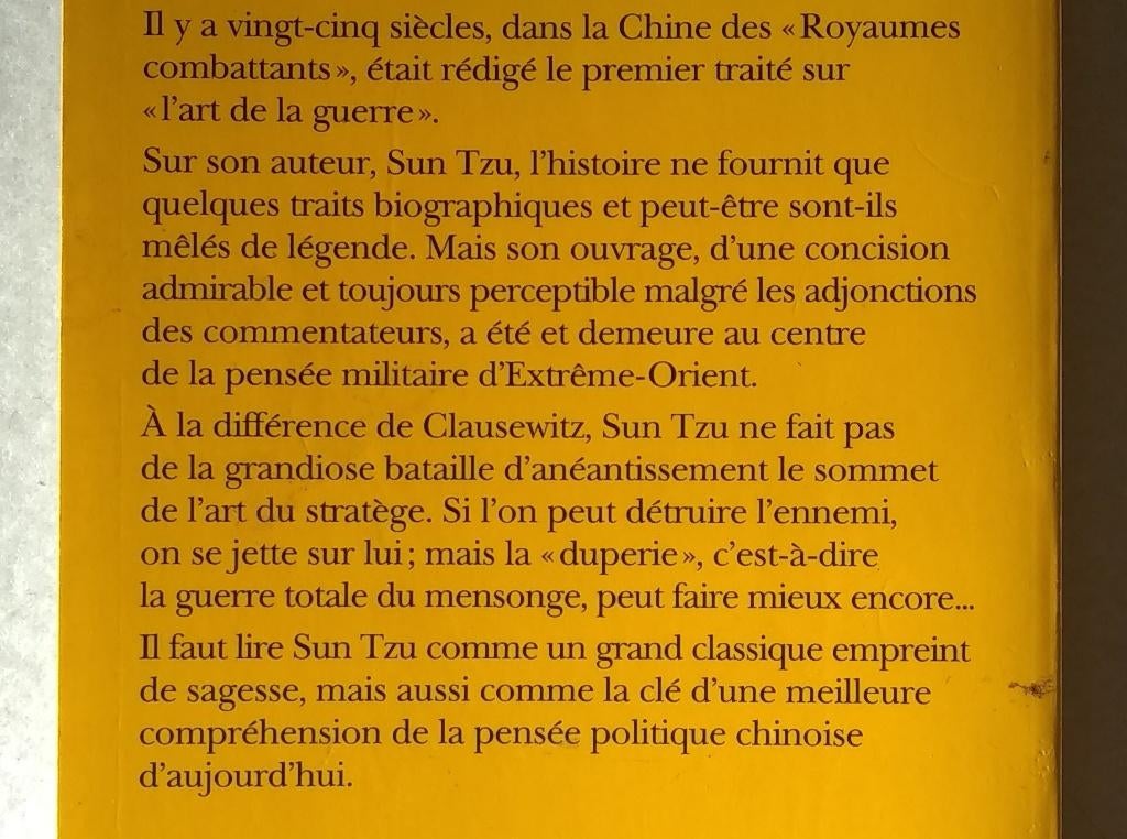 L'art de la guerre par Sun Tzu, Sun Tzu, Comme neuf, Enlèvement, Ne s'applique pas