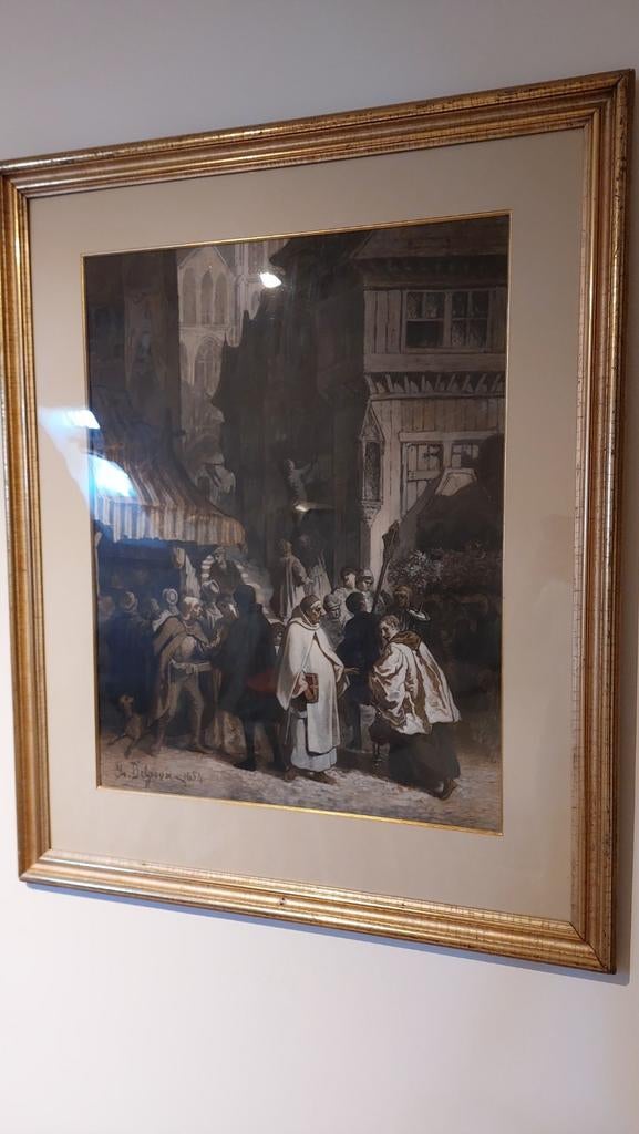 Schilderij Charles De Groux, Antiek en Kunst, Kunst | Schilderijen | Klassiek, Ophalen