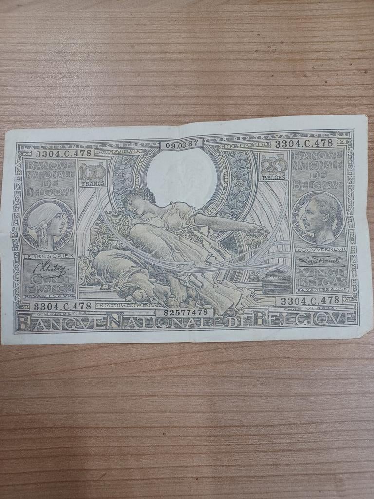 Bankbiljet 100 frank, Postzegels en Munten, Bankbiljetten | Nederland, Ophalen