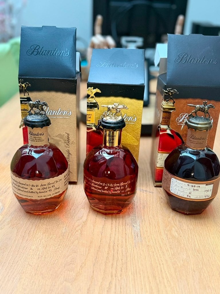 Te koop: Blanton’s set (of afzonderlijk mogelijk), Verzamelen, Wijnen, Ophalen of Verzenden, Zo goed als nieuw, Noord-Amerika