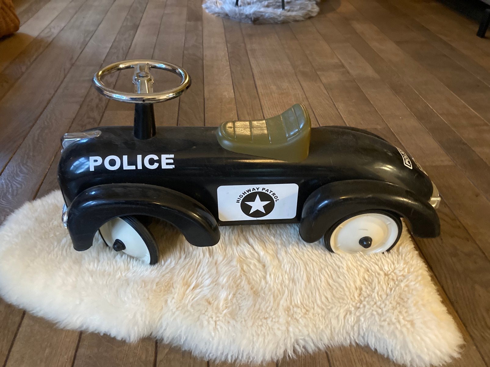 Stoere Retro Metalen Politie Loopauto (Decoratie), Antiek en Kunst, Ophalen