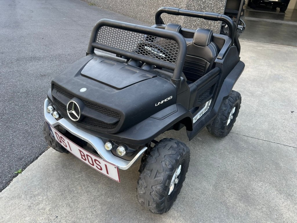 2 persoons Mercedes elektrische kinderauto Unimog 4 wheel, Ophalen, Gebruikt