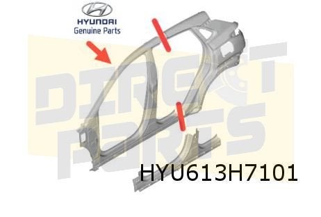 Hyundai	Kona 11/17-2/21 (Hybrid / ICE) Zijpaneel Links voor, Neuf, -, -, Hyundai
