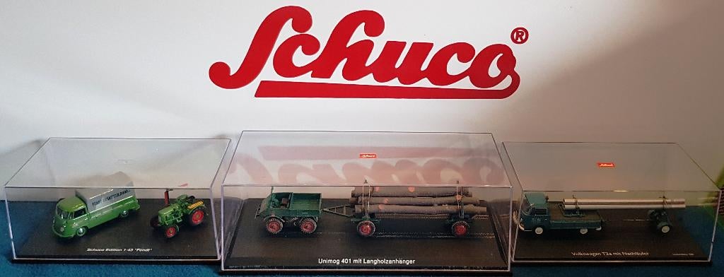 Lot de 3 x Véhicules industriels Schuco 1:43 (Unimog/VW), Envoi, Neuf, Tracteur et Agriculture, Schuco