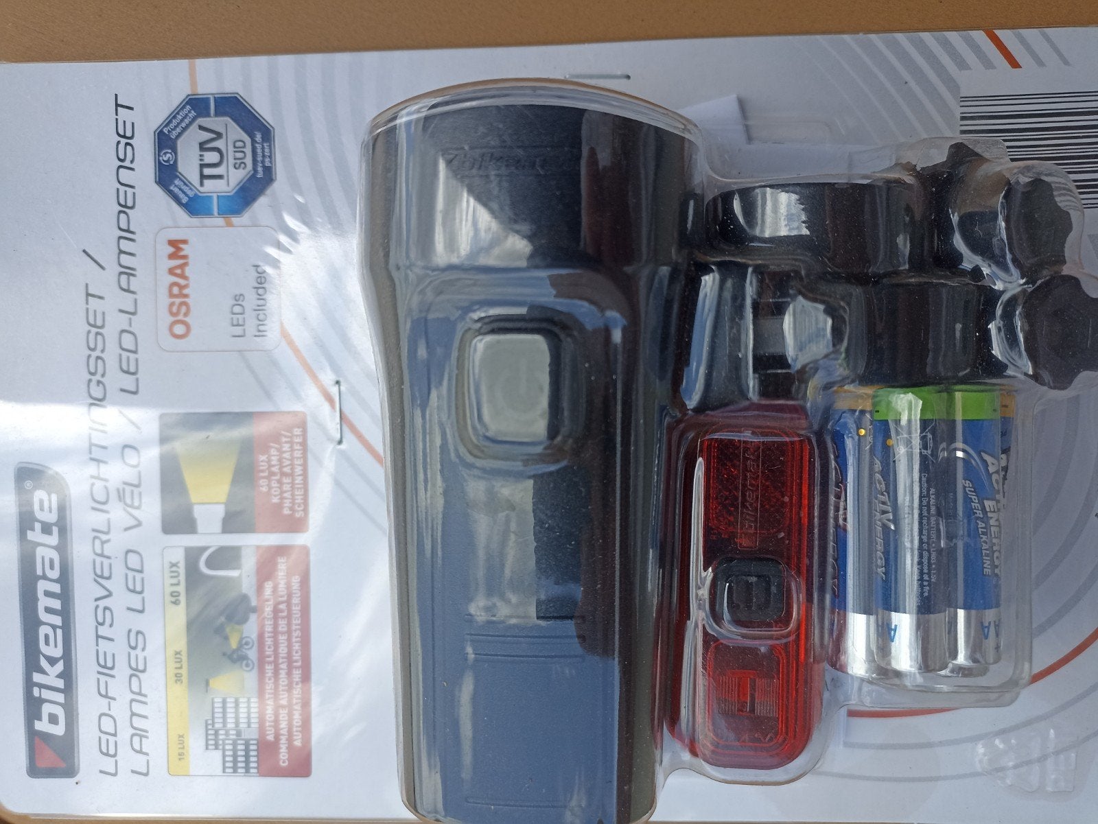 Led batterijlicht voor en achter, Ophalen, Batterij, Achterlicht