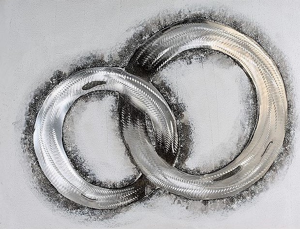 Schilderij: Ringen - Vogel - Vlinder - Fietsers enz.