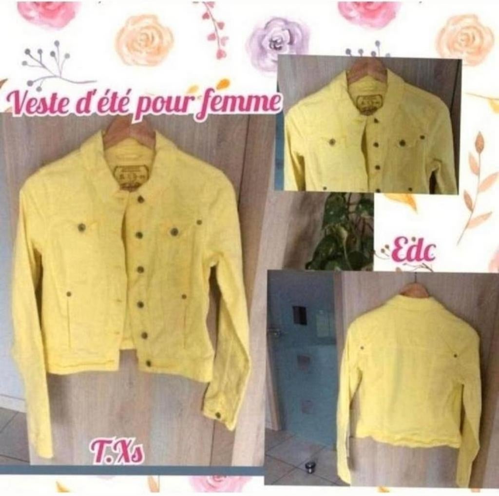 Veste courte d'été pour femme-Jaune-EDC-T.XS, Vêtements | Femmes, Jaune, Enlèvement, Taille 34 (XS) ou plus petite, Porté