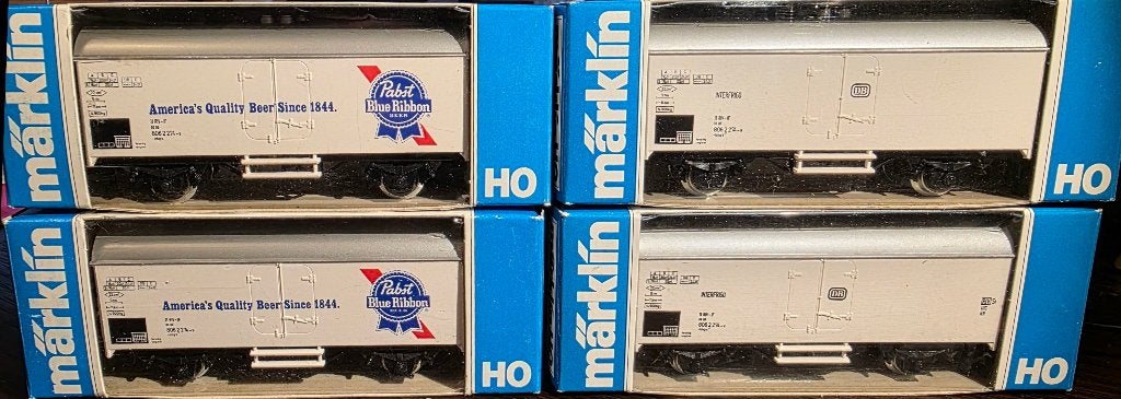 3473. Set van 4 H0 Märklin dekwagens/koelkasten., Ophalen of Verzenden, Zo goed als nieuw, Wagon, Märklin