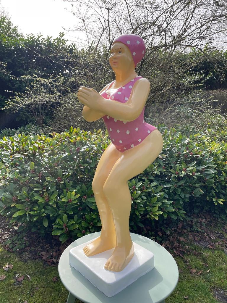 Duikende dame jacuzzi tuin, zwembad, vijver 115cm, Tuin en Terras, Ophalen, Nieuw, Kunststof, Dierenbeeld