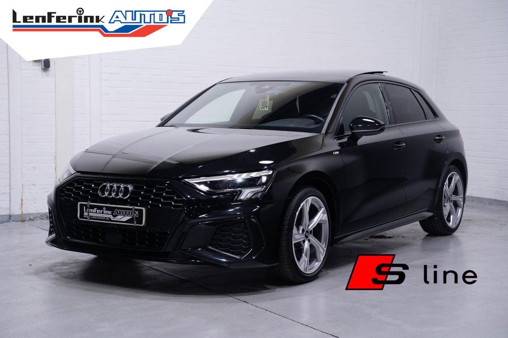 Audi A3 Sportback 35 TFSI S Line Panoramadak Apple Carplay N, Automaat, Zwart, Bedrijf, Berline
