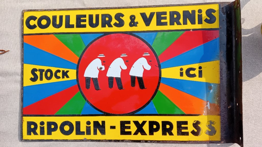 emaille reclamebord verf RIPOLIN, Verzamelen, Merken en Reclamevoorwerpen, Ophalen of Verzenden, Zo goed als nieuw, Reclamebord