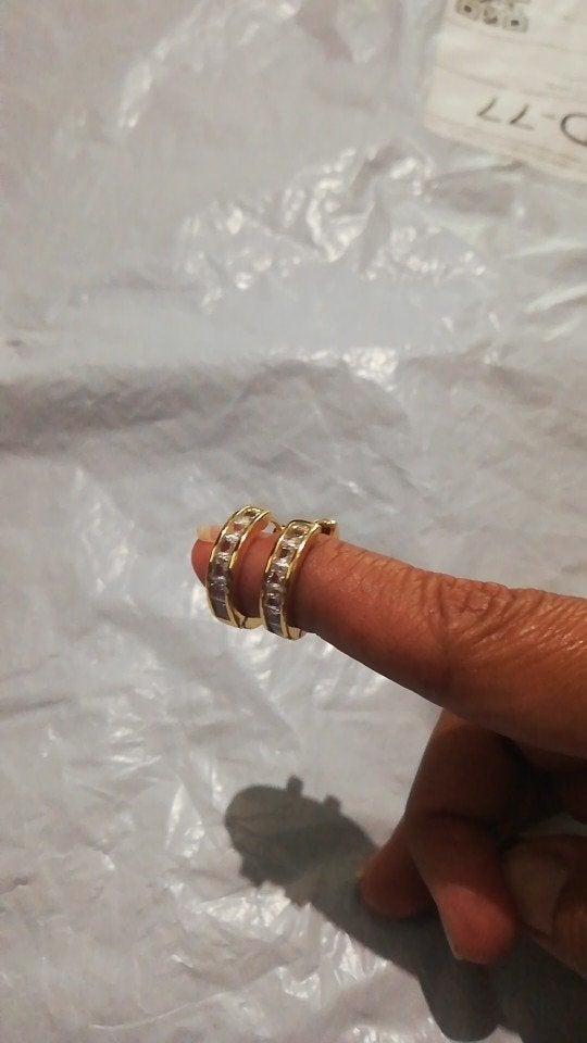 Elegante Gouden Oorbellen met Zirkonia, Envoi