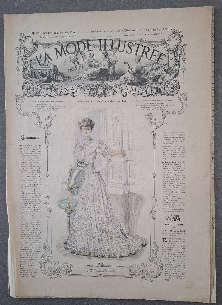 Exemplaire numéro 39 de La Mode Illustrée de 1906, Livres, Journaux & Revues, Enlèvement ou Envoi, Utilisé, Magazine féminins