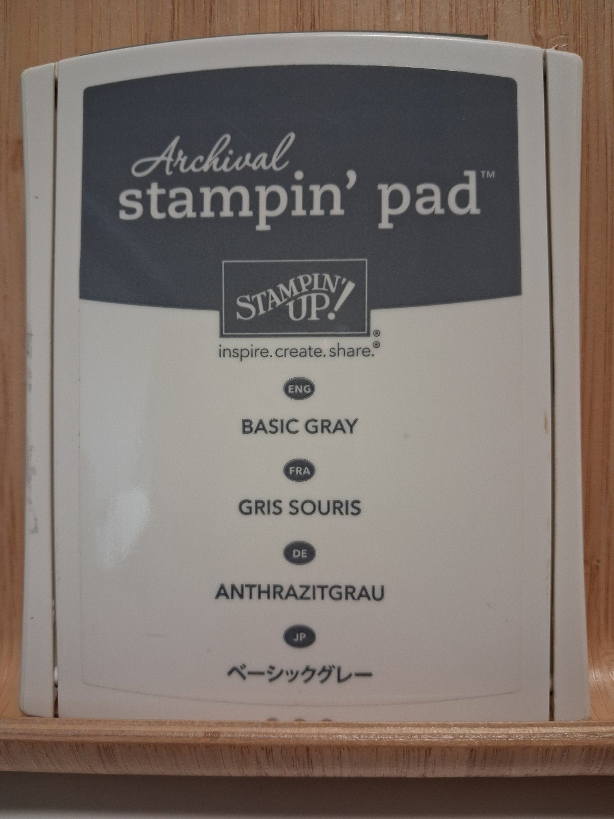 Stampin Up - inktflesje + stempelkussen Basic Gray, Hobby en Vrije tijd, Stempelen, Ophalen