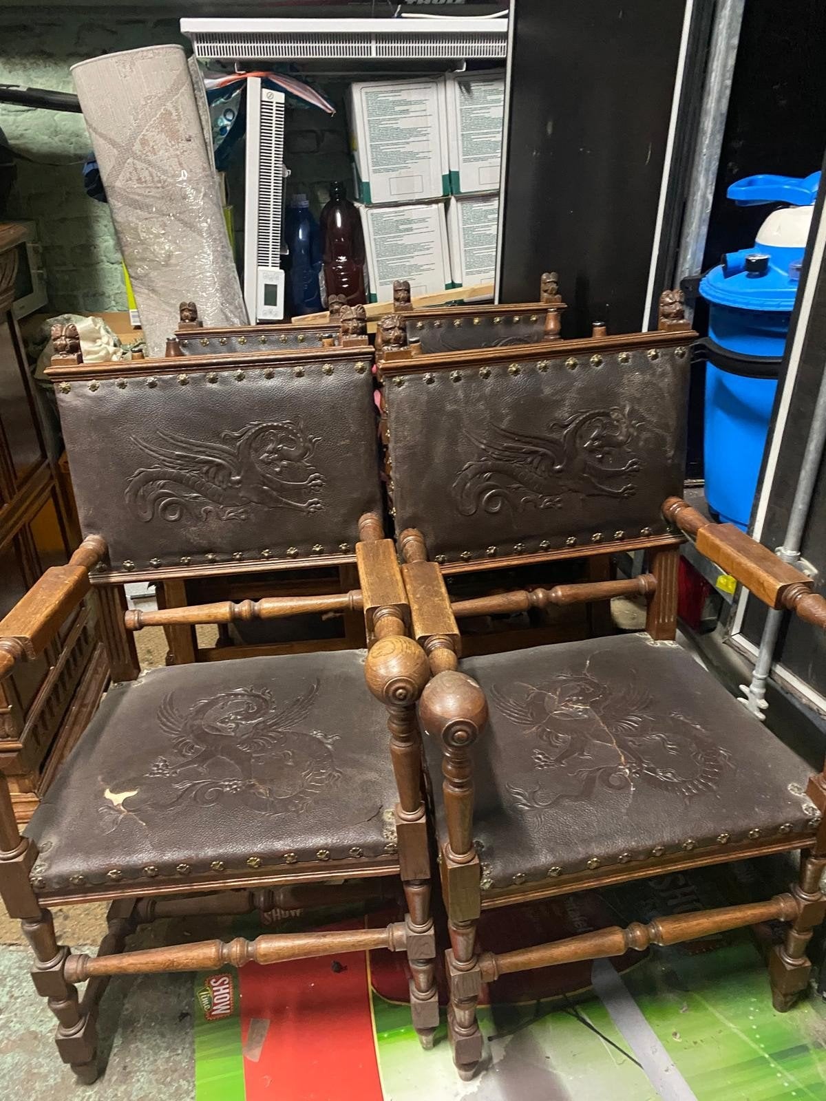6 chaise vintage fauteuil, Antiquités & Art, Enlèvement