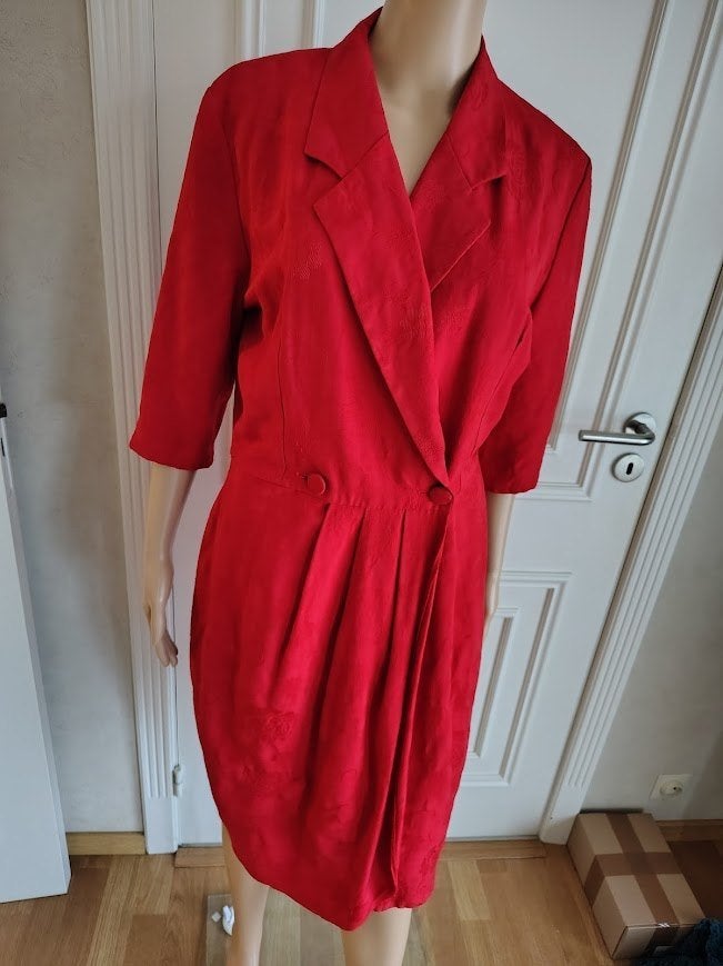vintage rode jurk, Kleding | Dames, Jurken, Maat 38/40 (M), Vintage ., Ophalen of Verzenden, Zo goed als nieuw