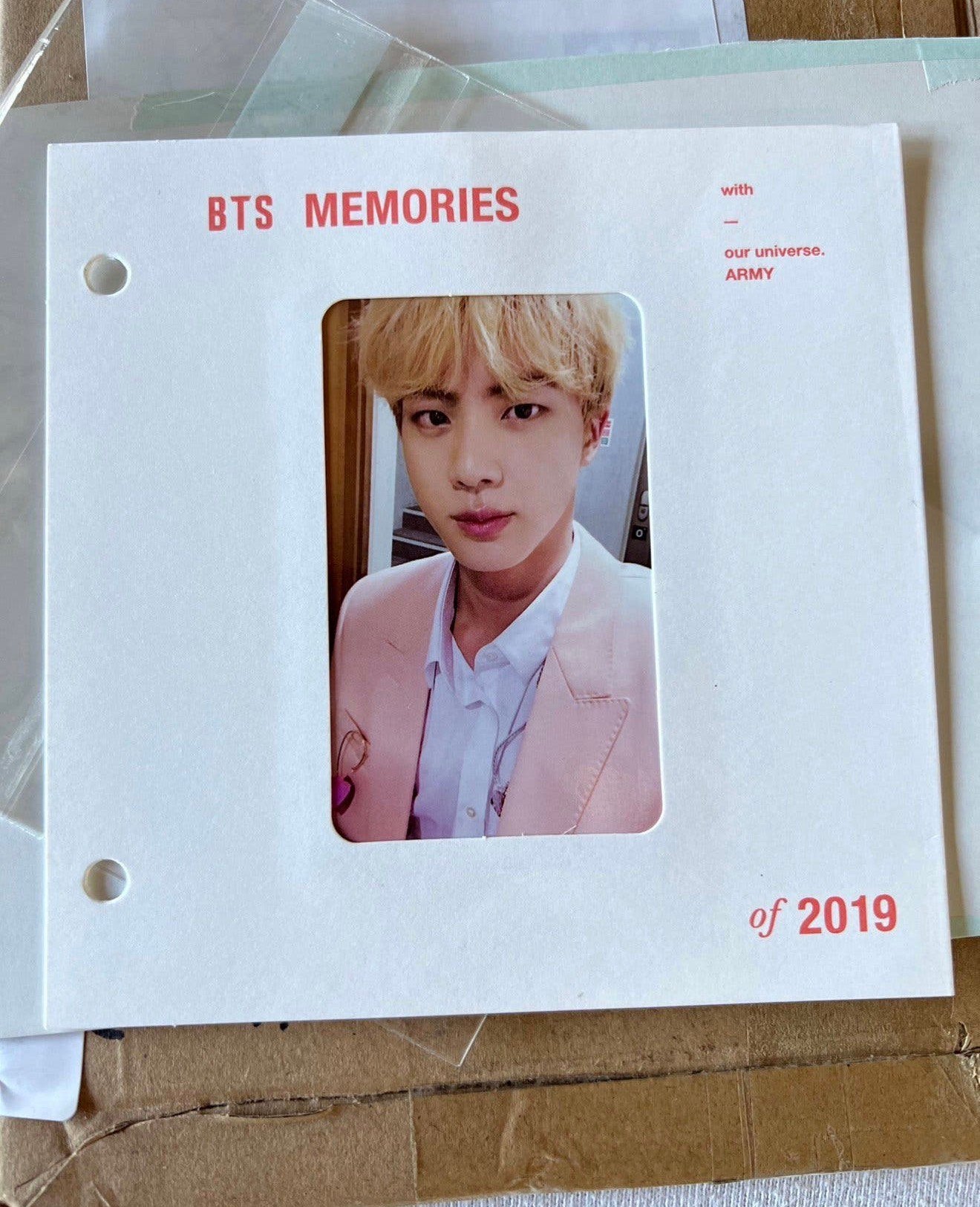 BTS memories of 2019 photocard photo card JIN - Bangtan boys, Verzamelen, Ophalen of Verzenden, Nieuw, Foto of Kaart