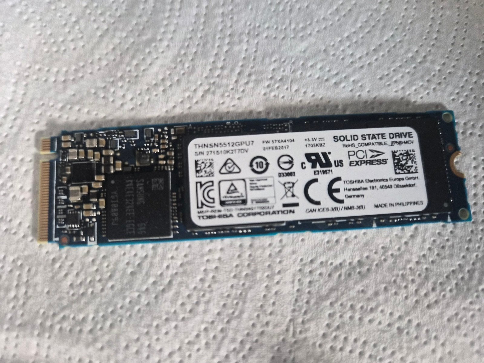 Toshiba ssd 512gb laptop, Computers en Software, Toshiba, SSD, Ophalen of Verzenden, Zo goed als nieuw