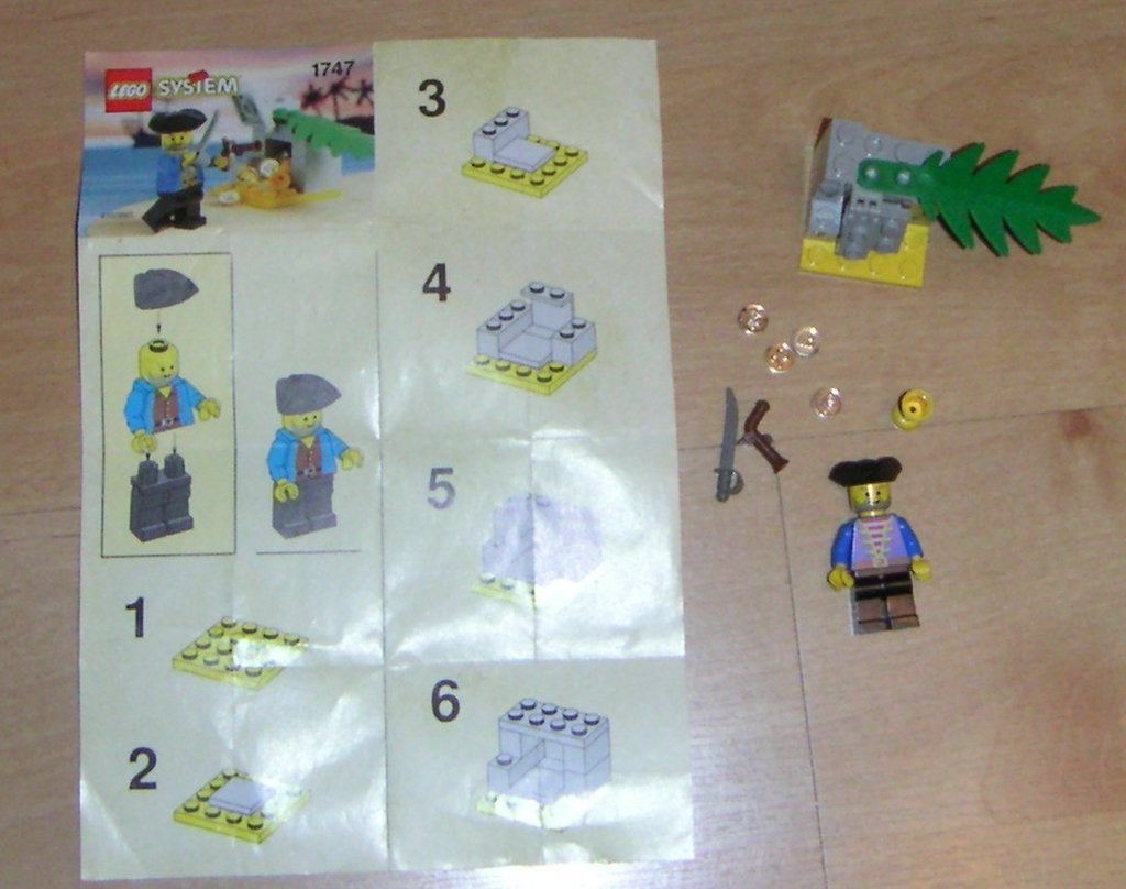 LEGO 1747 PIRATEN SCHATVERRASSING 1996, Gebruikt, Lego, Compleet, Complete set