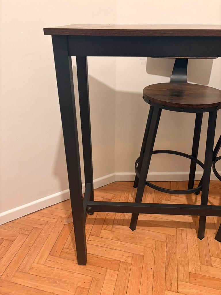 Bar tafel met 2 stoelen., Ophalen, Gebruikt