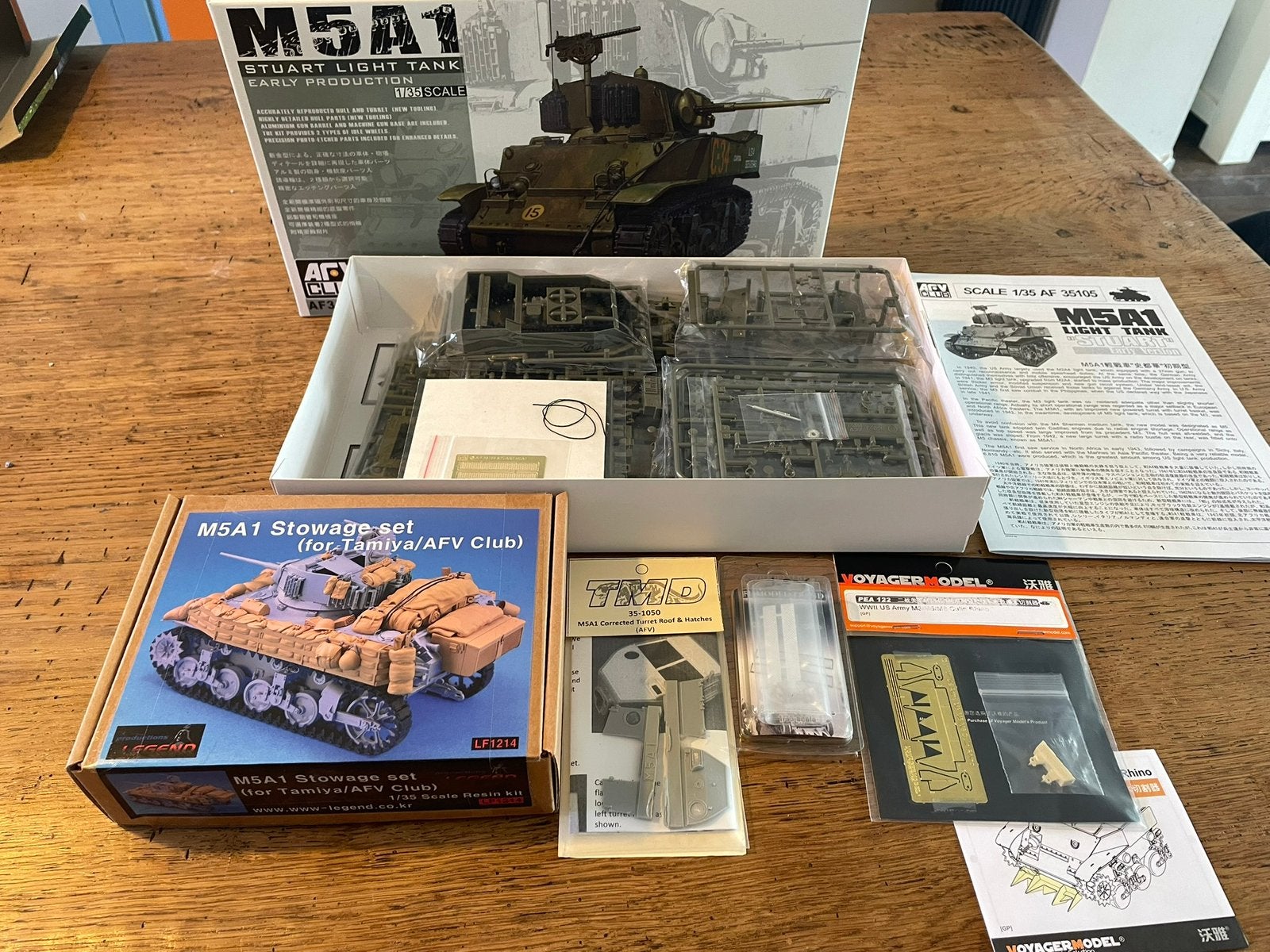 M5A1 Stuart light tank AFV Club met veel extra’s., Hobby en Vrije tijd, Ophalen of Verzenden, Zo goed als nieuw