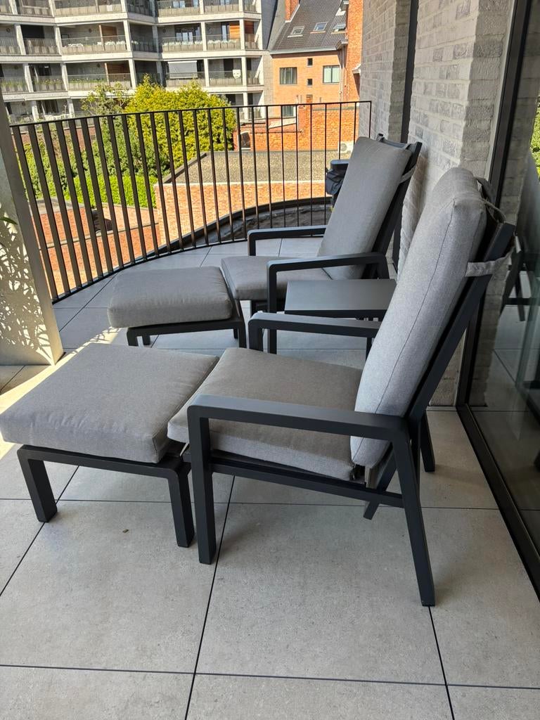 Tuinstoel, Tuin en Terras, Bijzettafel, Aluminium, Zo goed als nieuw, Tuinset