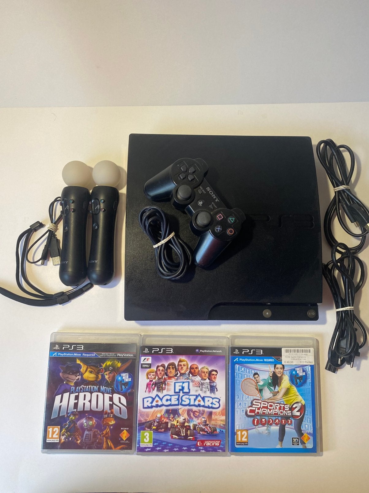 Ensemble PlayStation 3 Super Slim + PlayStation Move + 3 jeu, Consoles de jeu & Jeux vidéo, Enlèvement ou Envoi, Avec 1 manette