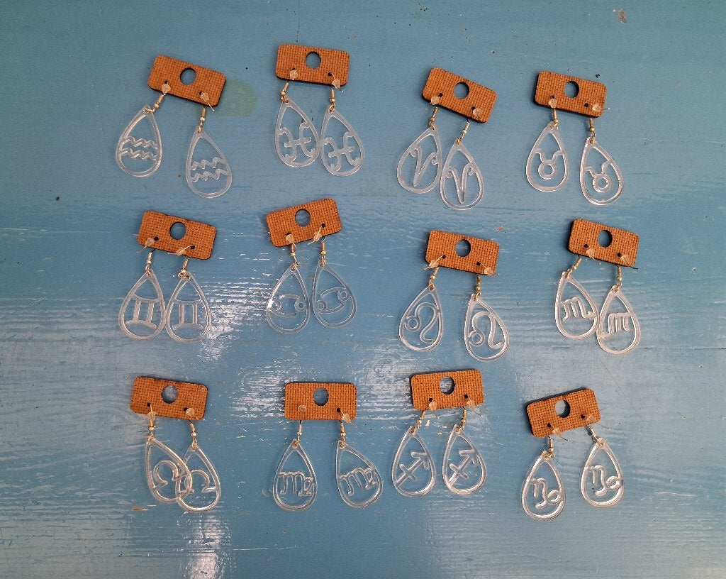 originele oorbellen horoscoop, Handtassen en Accessoires, Ophalen of Verzenden, Nieuw, Overige materialen, Hangers