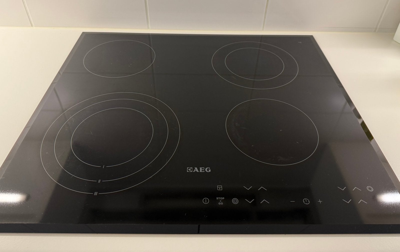 Kookplaat AEG 60 op 52 cm, Ophalen, Gebruikt, Keramisch, Inbouw