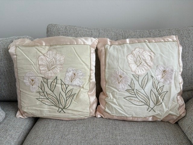 Coussins décoratifs 2 pièces, Maison & Meubles, Coussin décoratif, Enlèvement ou Envoi, Beige, Housse amovible
