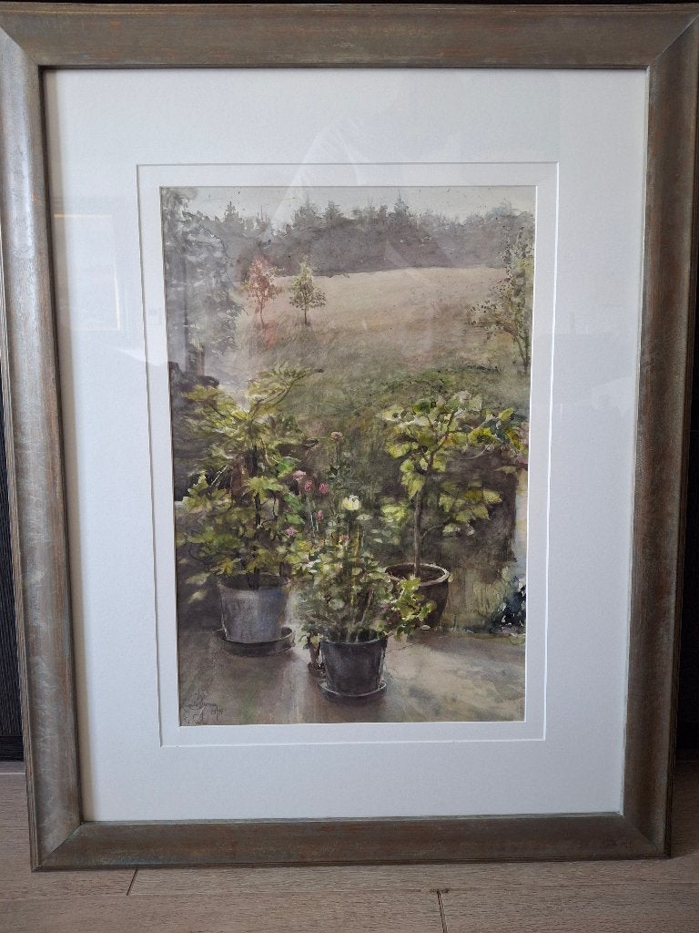Schilderij, Ophalen, Doek, Landschap, Gedateerd