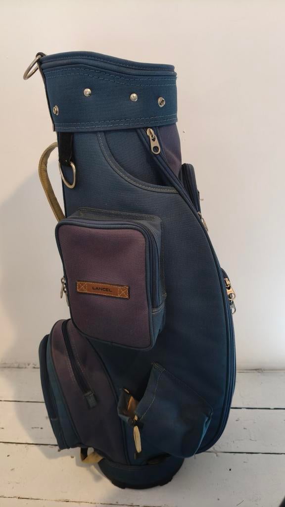 Lancel Paris 90' vintage golftas van canvas en leer, Motoren, Accessoires | Koffers en Tassen
