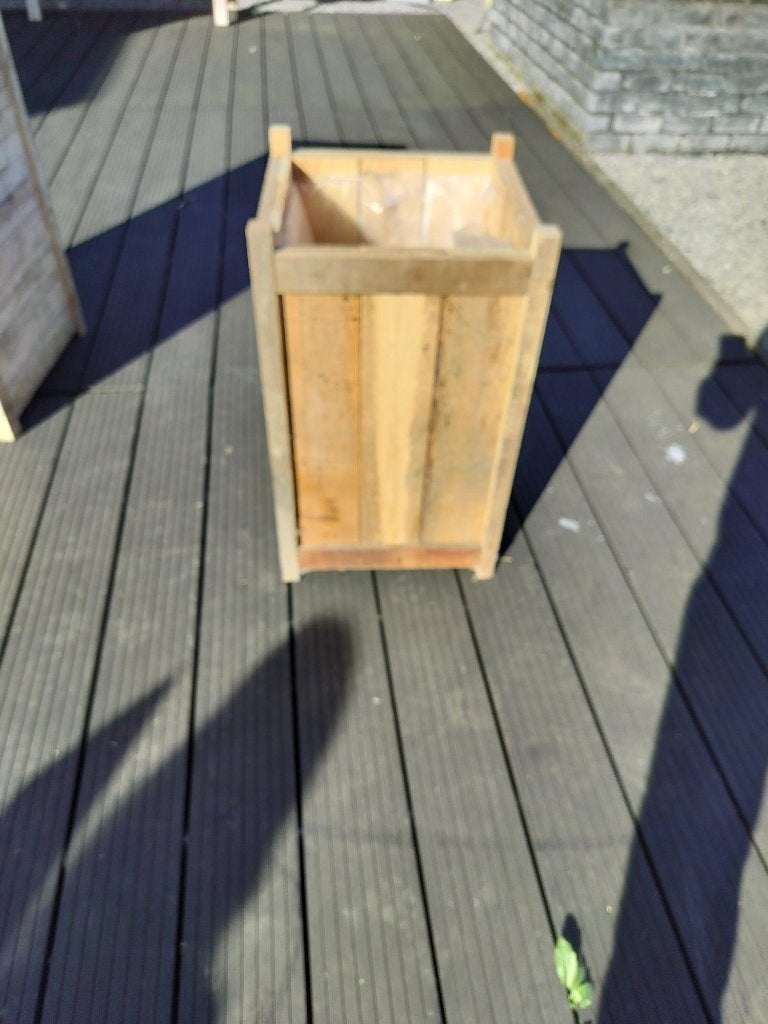 Houten bloembak 65cm - nieuw, Tuin en Terras, Minder dan 60 cm, Vierkant, Ophalen of Verzenden, Zo goed als nieuw